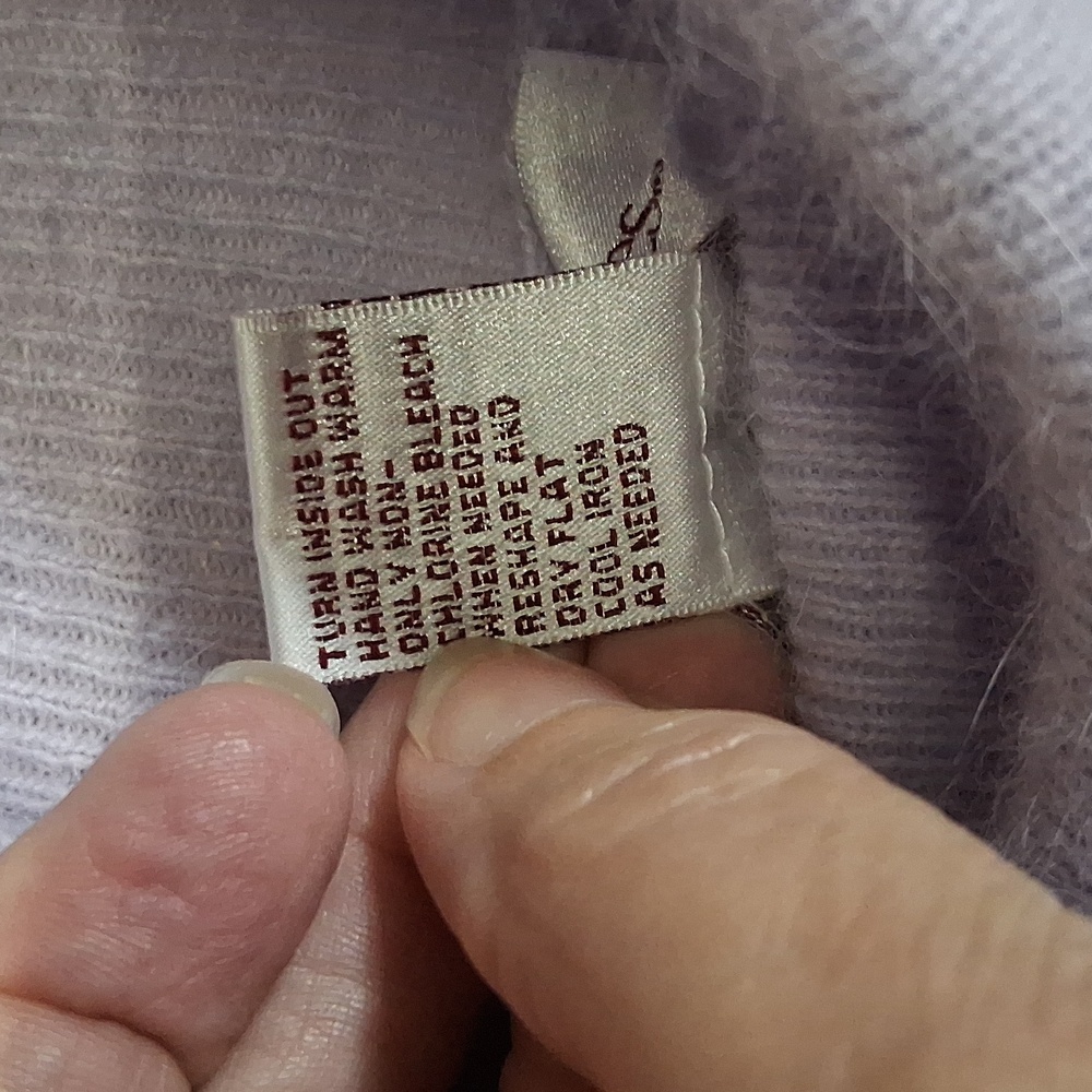 Angora Blend Sweater C C Hughes Size L Lilac Casual Office Vintage - Picture 3 of 4